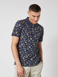 Colton Polo – Navy med sand-mønster